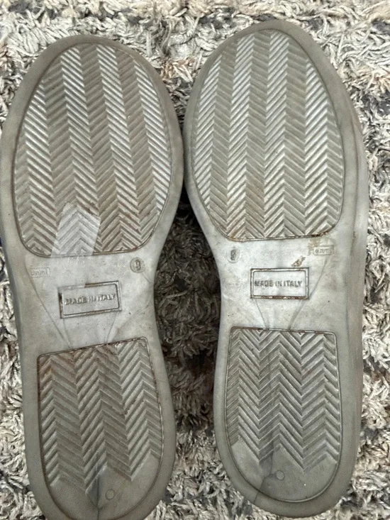 Valentino Metallic Bronze Leather Sneakers with Navy Laces sz 9 - Picture 7 of 15